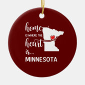 Minnesota Zuhause ist das Herz Keramik Ornament (Vorne)