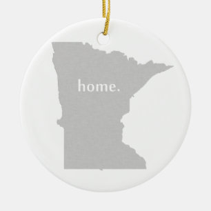 Minnesota-Zuhause-Silhouette-Staatskarte Keramikornament