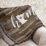 Minnesota Zuhause Staat Personalisierte Holzsicht Decke<br><div class="desc">Zeigen Sie Zuhause-Staatsstolz mit diesem niedlichen rustikalen Imitat Holzplankendecke mit "Zuhause" in weißer Kalligrafie-Schrift, die mit einer Silhouette des Staat von Minnesota stehend für den Buchstaben "O". Eine rosa Herzillustrierung in der Staat-Karte vervollständigt das Design; Sie können die Herzposition in Ihrer Zuhause-Stadt ändern, indem Sie das Design-Tool öffnen und die...</div>