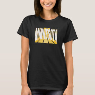 Minnesotan Lila & gelb Minnesota Retro Streifen T-Shirt
