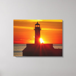 Minnesotas Leuchtturm und Sonnenaufgang Leinwanddruck