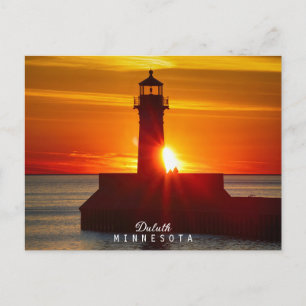 Minnesotas Leuchtturm und Sonnenaufgang Postkarte