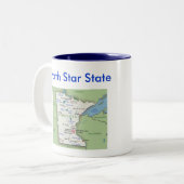 Minnesotasymbole u. -karte zweifarbige tasse (Vorderseite Links)