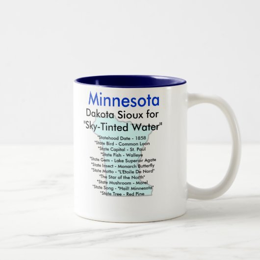 Minnesotasymbole u. -karte zweifarbige tasse (Rechts)