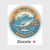 Minnetonka-See, Minnesota Angeln und Bootfahren Aufkleber (Blatt)