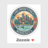 Minnetonka-See, Minnesota Angeln und Bootfahren Aufkleber (Blatt)
