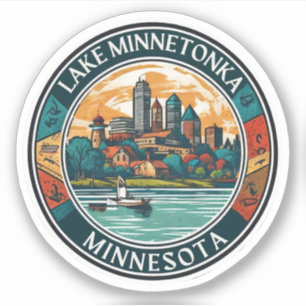 Minnetonka-See, Minnesota Angeln und Bootfahren Aufkleber