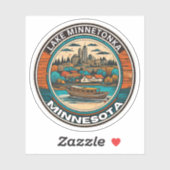 Minnetonka-See, Minnesota Angeln und Bootfahren Aufkleber (Blatt)