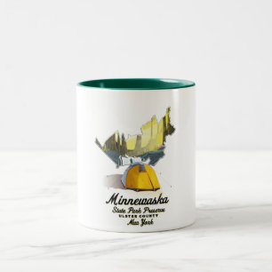 Minnewaska State Park New York Reiseplakat. Zweifarbige Tasse