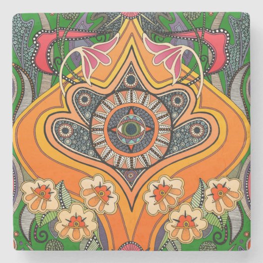 MINNIE grün Steinuntersetzer (Vorderseite)