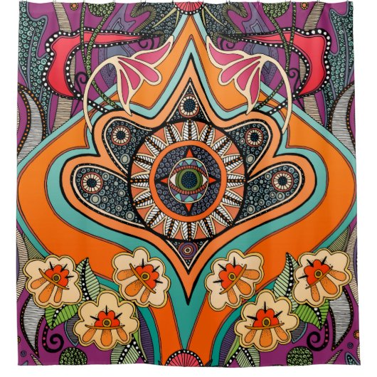 MINNIE lila Duschvorhang (Vorderseite)