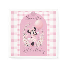 Minnie Maus bearbeitbare Namens-Partyservietten