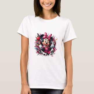 Minnie Maus Zurück in die Schule Kunstdrucken T-Shirt