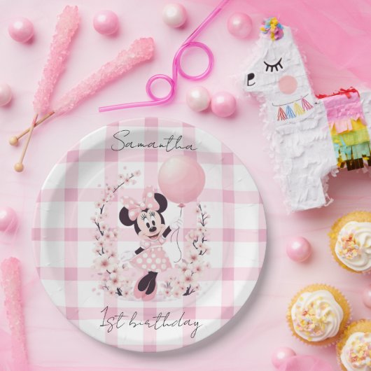 Minnie Mouse Editable name paper plates Pappteller (Party)