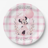 Minnie Mouse Editable name paper plates Pappteller (Vorderseite)