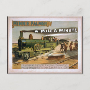 Minnie Palmer, 'Eine Meile pro Minute' Vintage-The Postkarte