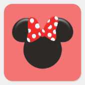 Minnie  quadratischer aufkleber (Vorderseite)