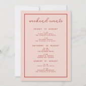 MINNIE Retro Rosa Bachelorette Wochenende Einladung (Vorderseite)