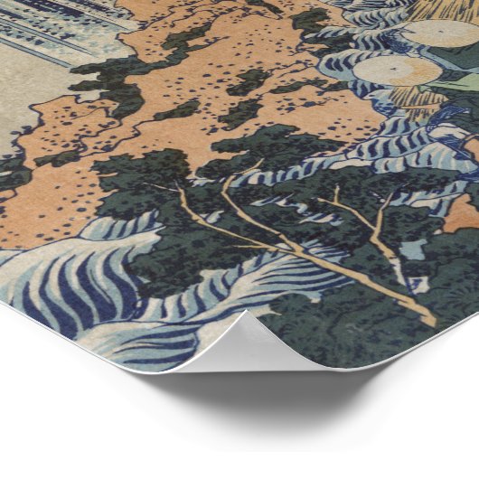 Mino No Kuni Yoro No Taki - Hokusai Poster (Ecke)