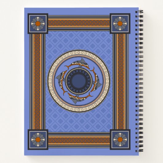 Minoan Blue Delphins Notizblock (Rückseite)