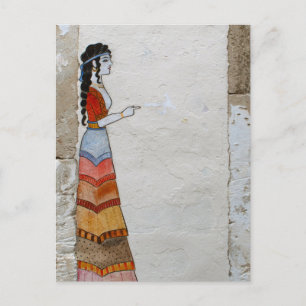 Minoan Lady Greece Art Postcard Postkarte