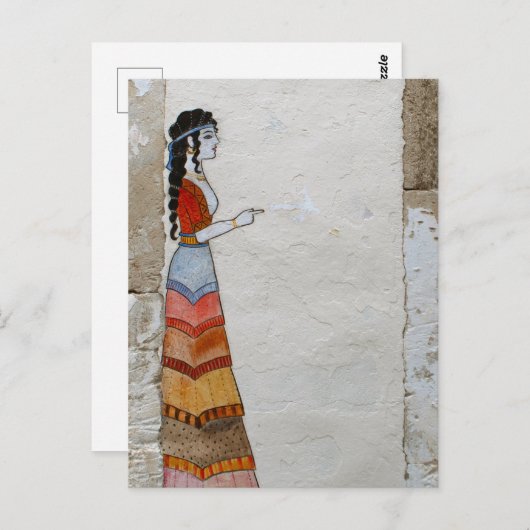 Minoan Lady Greece Art Postcard Postkarte (Vorne/Hinten)