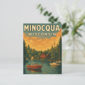 Minocqua Wisconsin Postcard Postkarte (Stehend Vorderseite)
