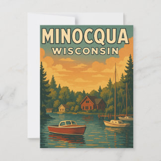 Minocqua Wisconsin Postcard Postkarte