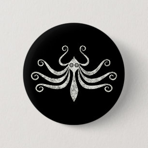 Minooktopus im Minimalstil (Not) Button