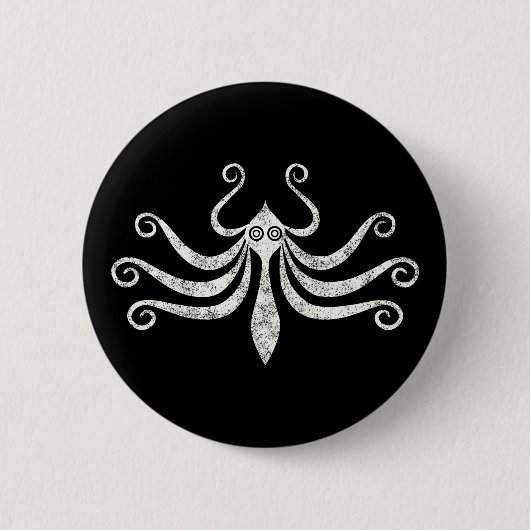 Minooktopus im Minimalstil (Not) Button (Vorderseite)