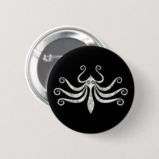 Minooktopus im Minimalstil (Not) Button (Vorne & Hinten)