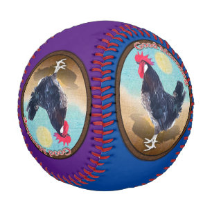 Minorca-Hahn Guten Morgen Vintage-Oval Baseball