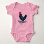 Minorca Rooster Baby Strampler (Vorderseite)