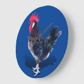 Minorca Rooster Große Wanduhr (Winkel)