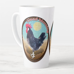 Minorca Rooster Guten Morgen Vintages Oval Milchtasse
