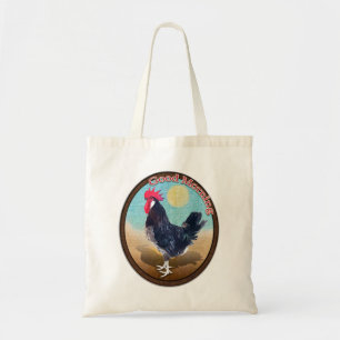 Minorca Rooster Guten Morgen Vintages Oval Tragetasche