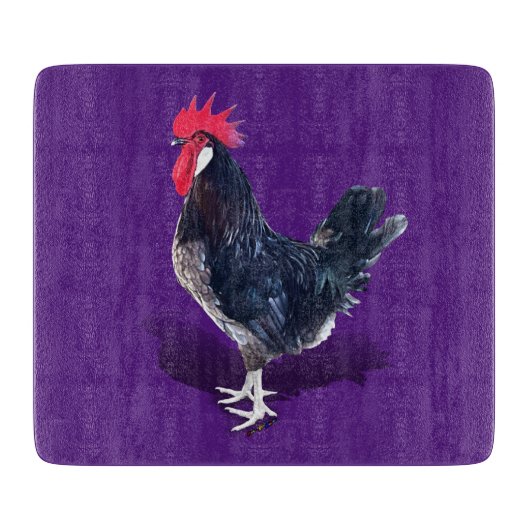 Minorca Rooster Schneidebrett (Vorderseite)