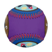 Minorca Rooster Vintag Oval Baseball (Rückseite)