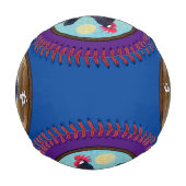Minorca Rooster Vintag Oval Baseball (Vorderseite)