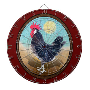 Minorca Rooster Vintag Oval Dartscheibe
