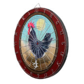 Minorca Rooster Vintag Oval Dartscheibe (Vorderseite rechts)
