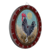 Minorca Rooster Vintag Oval Dartscheibe (Vorderseite Links)