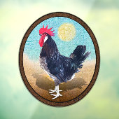 Minorca Rooster Vintag Oval Fensteraufkleber (Blatt 3)