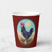Minorca Rooster Vintag Oval Pappbecher (Rückseite)