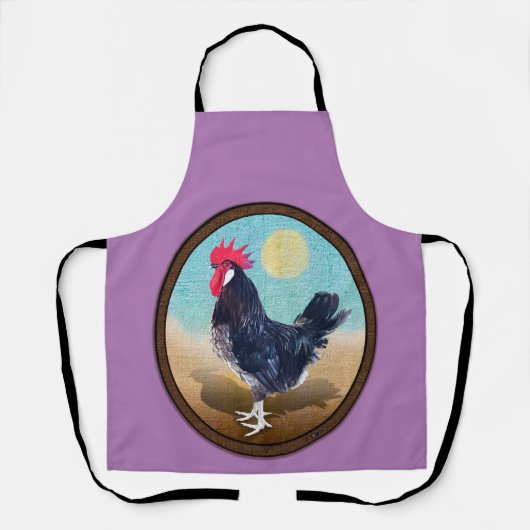 Minorca Rooster Vintag Oval Schürze (Vorderseite)