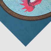 Minorca Rooster Vintag Oval Seidenpapier (Detail)