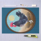 Minorca Rooster Vintag Oval Seidenpapier (Handwerk)