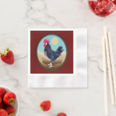 Minorca Rooster Vintag Oval Serviette (Beispiel)
