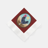 Minorca Rooster Vintag Oval Serviette (Ecke)