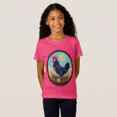 Minorca Rooster Vintag Oval T-Shirt (Vorne ganz)